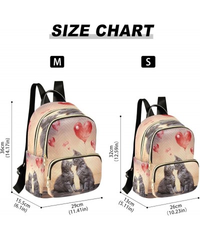 Cat Valentines Day Heart Backpack Purse for Women Fashion Small Mini Backpack Daypacks Purse Back Pack Handbag Lady Purse,S M...