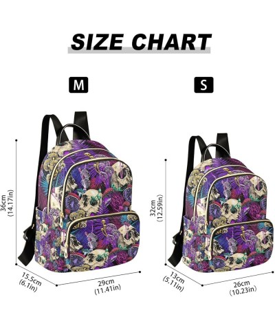 Halloween Women Backpack Mushroom Skull Horror Fun Anti-Theft Travel Backpack with Luggage Belt Durable Handbag Lady Purse Ro...