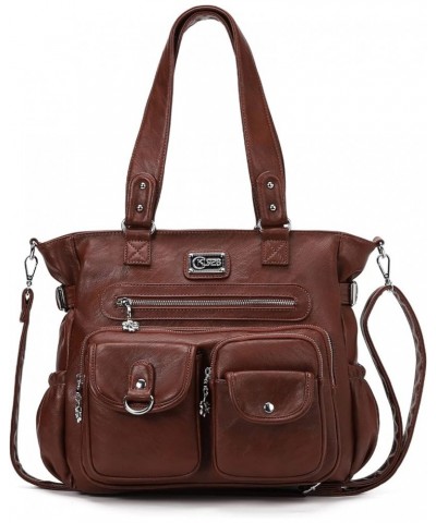 Large Purses for Women Shoulder Bag Tote Handbags Stylish Vegan Leather Hobo Bags Ladies 01-chestnut Brown $28.79 Totes