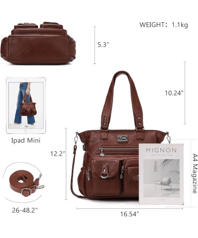 Large Purses for Women Shoulder Bag Tote Handbags Stylish Vegan Leather Hobo Bags Ladies 01-chestnut Brown $28.79 Totes