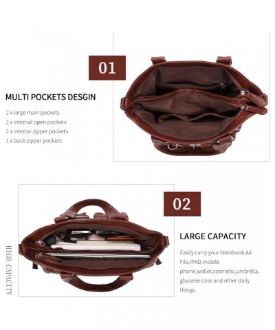 Large Purses for Women Shoulder Bag Tote Handbags Stylish Vegan Leather Hobo Bags Ladies 01-chestnut Brown $28.79 Totes