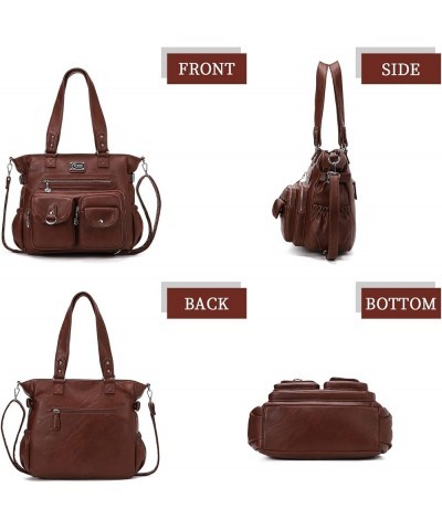 Large Purses for Women Shoulder Bag Tote Handbags Stylish Vegan Leather Hobo Bags Ladies 01-chestnut Brown $28.79 Totes