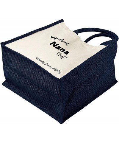 Personalized Cotton Jute Tote Bag - Gifts for Mum, Gran, Nana Gifts for Women Important Stuff ADD TEXT Navy $12.68 Travel Gear