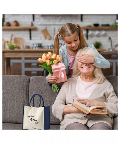 Personalized Cotton Jute Tote Bag - Gifts for Mum, Gran, Nana Gifts for Women Important Stuff ADD TEXT Navy $12.68 Travel Gear