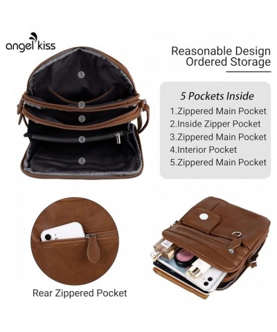 Designer Crossbody Purses For Women Zipper Pocketbook Bags With Adjustable Straps 19brown $18.28 Crossbody Bags