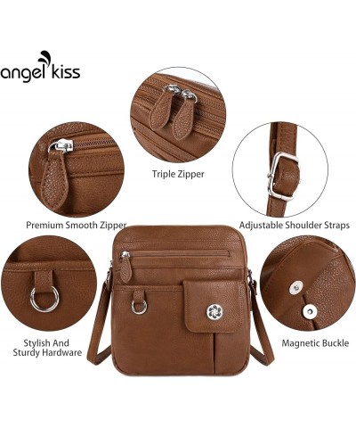 Designer Crossbody Purses For Women Zipper Pocketbook Bags With Adjustable Straps 19brown $18.28 Crossbody Bags