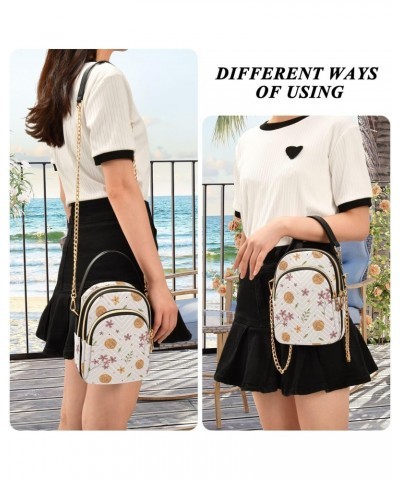 Small Flowers Pattern Crossbody Bags for Women Multi Pocket Shoulder Handbags $11.70 Crossbody Bags