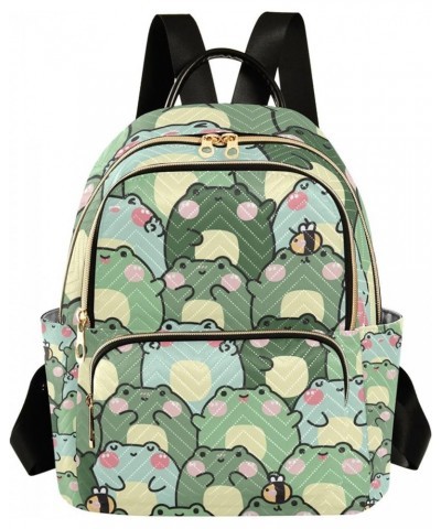 Cute Kawaii Frog Backpack for Women Shoulder Bag Lightweight Small Backpack Casual Daypack for Travel Mini(10.23'' x 5.11'' x...