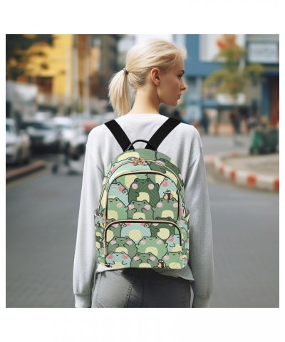 Cute Kawaii Frog Backpack for Women Shoulder Bag Lightweight Small Backpack Casual Daypack for Travel Mini(10.23'' x 5.11'' x...