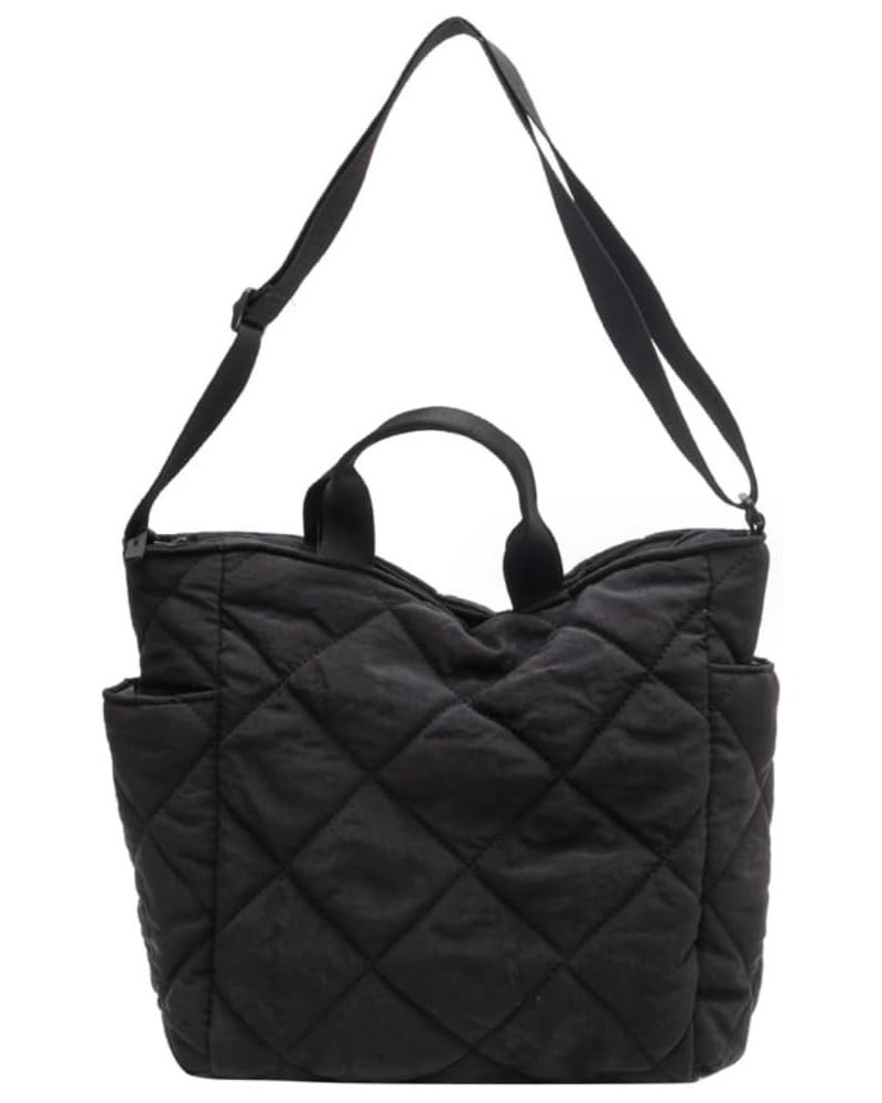 Quilted Tote Bag for Women Puffer Lightweight Messenger Bag Crossbody Shoulder Bag Hobo Quilted Padded Handbag Black $10.00 T...