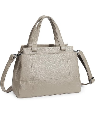 Women's Leather Handbag Purse Shoulder Bag Crossbody Bag Double Zip Pockets Medium Size Beige $16.63 Crossbody Bags