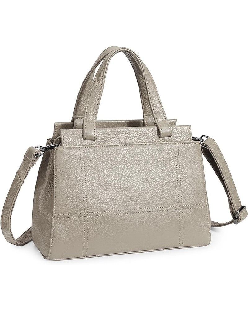 Women's Leather Handbag Purse Shoulder Bag Crossbody Bag Double Zip Pockets Medium Size Beige $16.63 Crossbody Bags