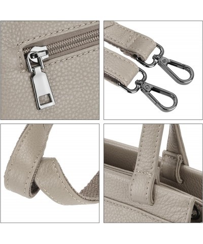 Women's Leather Handbag Purse Shoulder Bag Crossbody Bag Double Zip Pockets Medium Size Beige $16.63 Crossbody Bags