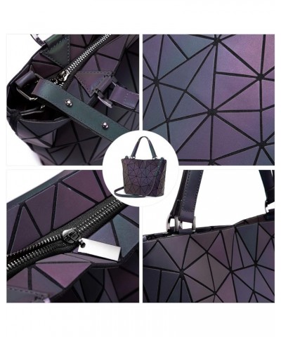 Geometric Luminous Purses and Handbags for Women Holographic Reflective Bag Backpack Wallet Clutch Set Handbag + Wallet $15.1...