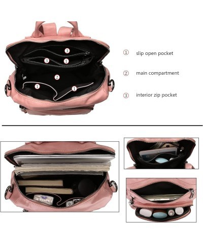 Travel Backpack Purse for Women Vegan Leather Ladies Fashion Tassel Shoulder Bag Convertible 0243 Pink $13.38 Backpacks