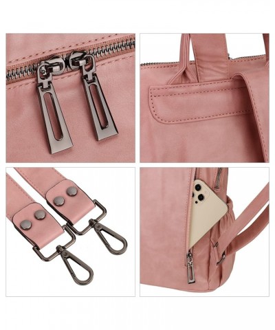 Travel Backpack Purse for Women Vegan Leather Ladies Fashion Tassel Shoulder Bag Convertible 0243 Pink $13.38 Backpacks