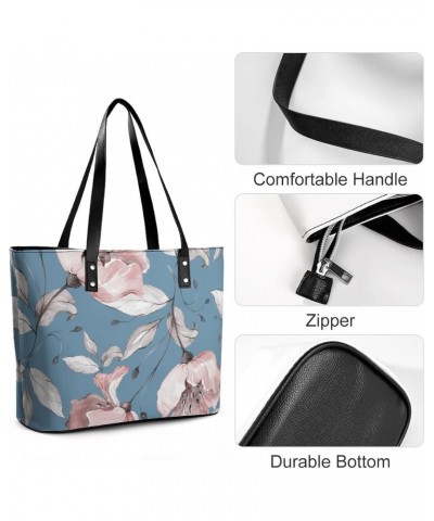 Womens Handbag Peach Blossom Leather Tote Bag Top Handle Satchel Bags For Lady $19.24 Totes