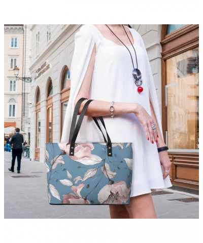 Womens Handbag Peach Blossom Leather Tote Bag Top Handle Satchel Bags For Lady $19.24 Totes