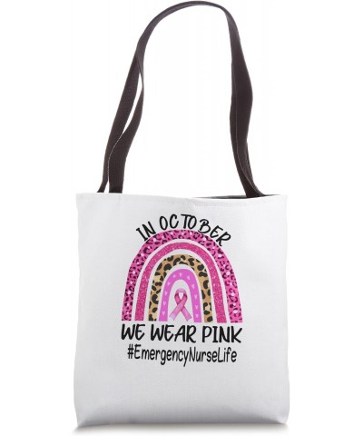 Emergency Nurse Rainbow Women Breast Cancer Awareness Tote Bag $13.05 Totes