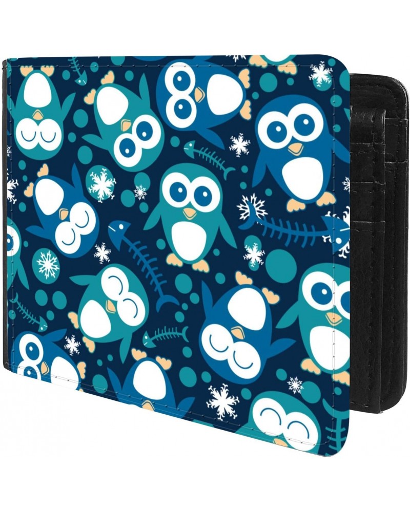 Unique Desige Pattern - Pattern with cute penguins, Slim Front Pocket Wallet Billfold RFID Blocking $11.67 Wallets