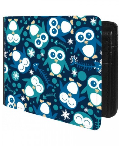 Unique Desige Pattern - Pattern with cute penguins, Slim Front Pocket Wallet Billfold RFID Blocking $11.67 Wallets