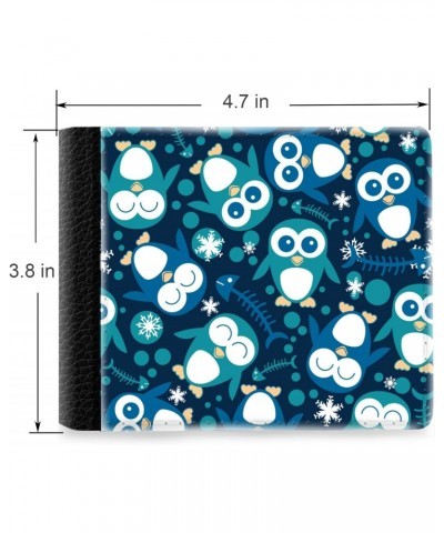 Unique Desige Pattern - Pattern with cute penguins, Slim Front Pocket Wallet Billfold RFID Blocking $11.67 Wallets