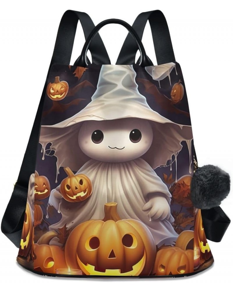 Halloween Cute Character Rucksack Backpack for Women Anti Theft Back Zipper Pocket Design Travel Bag with Pompom Halloween Cu...