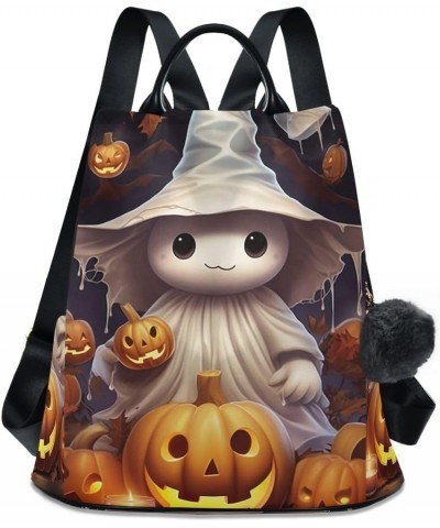 Halloween Cute Character Rucksack Backpack for Women Anti Theft Back Zipper Pocket Design Travel Bag with Pompom Halloween Cu...