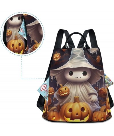 Halloween Cute Character Rucksack Backpack for Women Anti Theft Back Zipper Pocket Design Travel Bag with Pompom Halloween Cu...