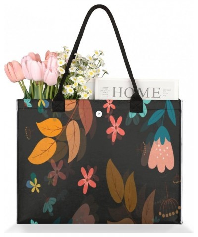 Vintage Flowers Large Tote Bag Foliage Shoulder Bag For Women Teachers Nurses Work Shopping Travel Handbag Purse $9.08 Totes