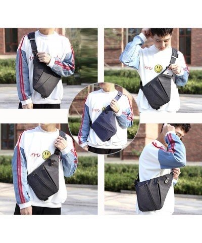 Anti Theft Travel Bag, 2024 Newest Anti-Theft Safe Bag Slim Sling Bag, Crossbody Purse Bags for Women Men Blue Right Shoulder...