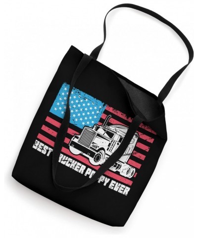 Best Trucker Poppy Ever American Flag Truck Driver Dad Pride Tote Bag $10.34 Totes