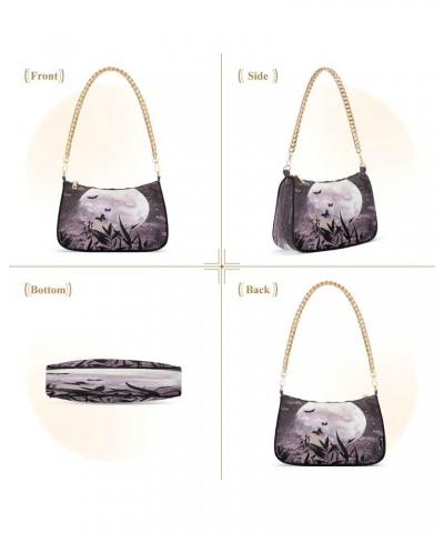 Full Moon Butterfly Shoulder Bag for Women Hobo Tote Handbag Gold Chain Crossbody Bag with Zipper Clutch Purse Handbags $16.7...