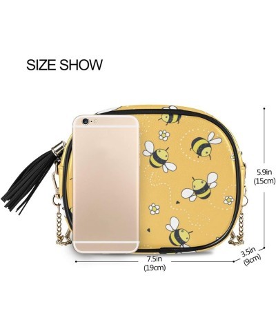 Women's Jungle Monkeys Playing Swing PU Leather Crossbody Bag Shoulder Purse with Tassel Multi 07 $11.76 Crossbody Bags