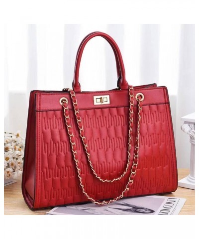 Large Capacity Chain Bag Fashion Handbag Shoulder Bag Handbag Gift School Office Business Travel (Quilted) Zaohong $26.37 Totes