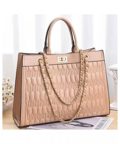 Large Capacity Chain Bag Fashion Handbag Shoulder Bag Handbag Gift School Office Business Travel (Quilted) Zaohong $26.37 Totes