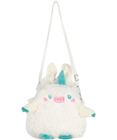 Cute funny little monster plush crossbody bag lolita shoulder bag handbag purse wellt for women and men White $8.39 Shoulder ...