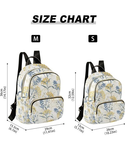 Yellow Berry and Leaves Colorful Floral Backpack Purse for Women Anti Theft Backpack Small Travel Backpack Shoulder Bag Mini(...