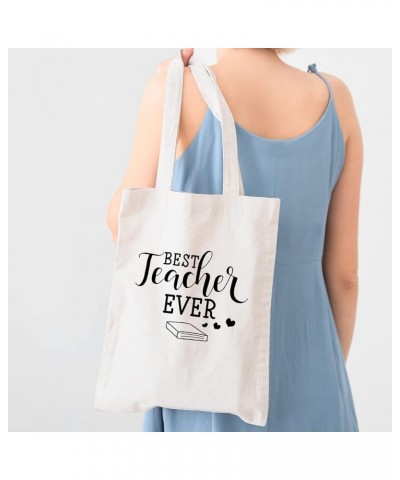 Personalized Sturdy Canvas Teacher Appreciation Gift Bags, Cute Canvas Teacher Tote Bags - Printed in the USA Book Best Teach...