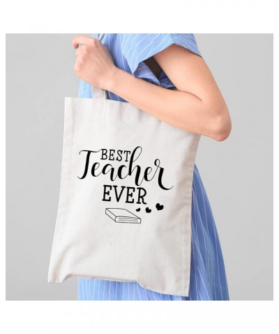 Personalized Sturdy Canvas Teacher Appreciation Gift Bags, Cute Canvas Teacher Tote Bags - Printed in the USA Book Best Teach...