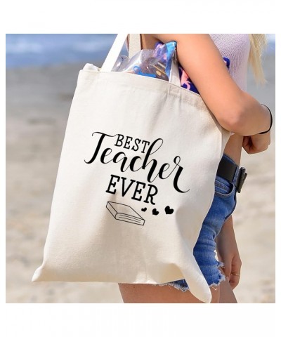 Personalized Sturdy Canvas Teacher Appreciation Gift Bags, Cute Canvas Teacher Tote Bags - Printed in the USA Book Best Teach...