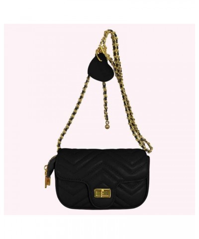 Women Quilted Crossbody Bag Versatile PU Tote Sling Bag Casual Chain Shoulder Bag Flap Messenger Bag Girl Stylish Black $10.5...