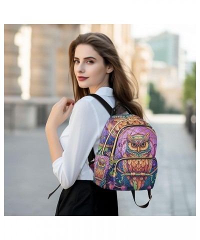 Rainbow Colored Cat Ladies Backpack Purse Quilted Anti Theft Travel Backpack Women's Mini Backpack Owl Pink Dream Catcher Med...