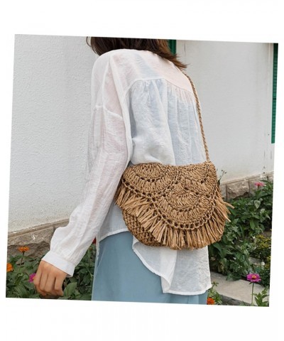 Beach Bag Purse Hand Bags Handbag Straw Woven Bag Woman Shoulder Bag Wallet for Women Vintage Straw Purse Over Shoulder Bag f...