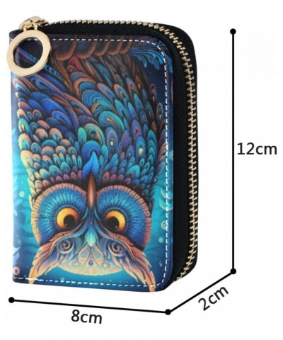 RFID Credit Card Holder Boho Owl Leather With Zipper Card Case Wallet for Women Girls $10.06 Wallets