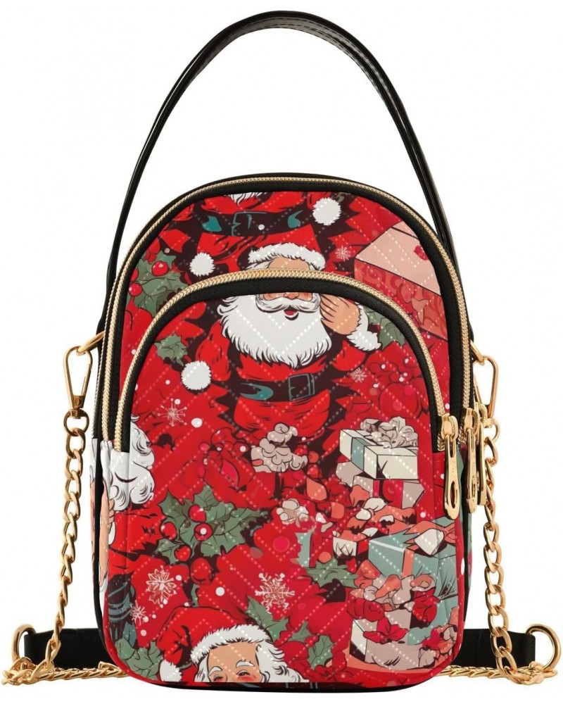 Christmas Santa Claus Red Crossbody Bags for Women Crossbody Bag Cellphone Wallet Bag with Chain Strap for Gifts Women $13.51...