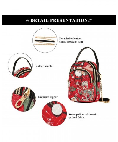 Christmas Santa Claus Red Crossbody Bags for Women Crossbody Bag Cellphone Wallet Bag with Chain Strap for Gifts Women $13.51...