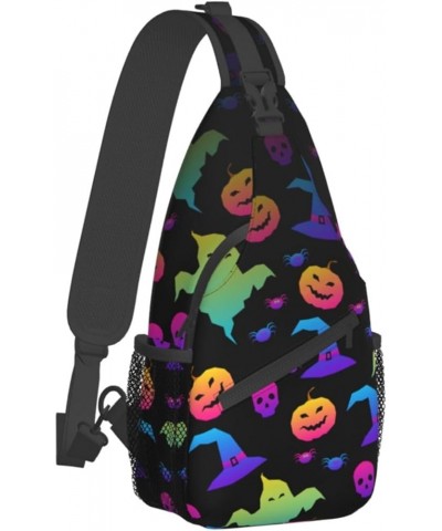 Lightweight Sling Backpack Red Galaxy Constellation Shoulder Chest Bag Sling Bag Travel Hiking Small Backpack Rainbow Hallowe...