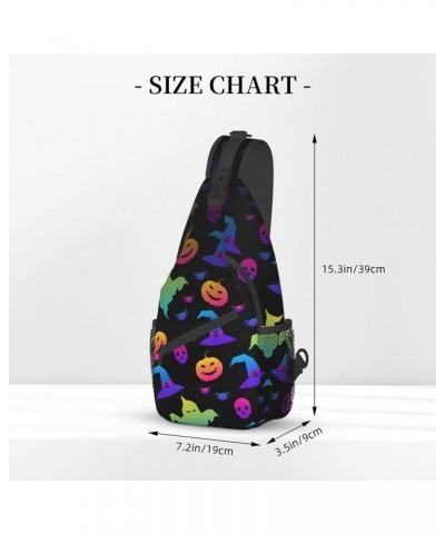 Lightweight Sling Backpack Red Galaxy Constellation Shoulder Chest Bag Sling Bag Travel Hiking Small Backpack Rainbow Hallowe...