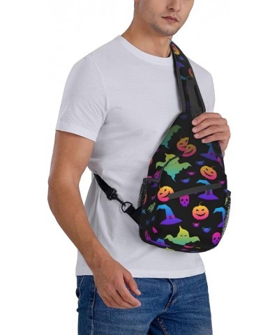 Lightweight Sling Backpack Red Galaxy Constellation Shoulder Chest Bag Sling Bag Travel Hiking Small Backpack Rainbow Hallowe...